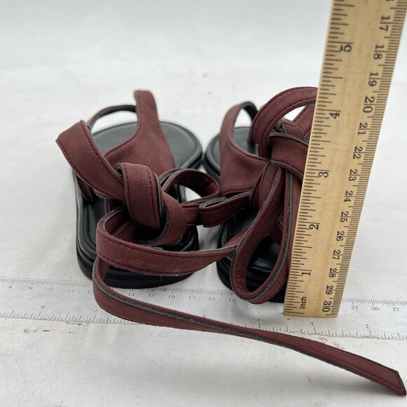 FOWT Wine Women Split Round Toe Sandals Lace up Strappy Soft Flip Flop Shoes - Picture 5 of 8